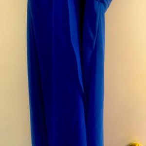 A royal blue Davids bridal dress for a bridesmaid